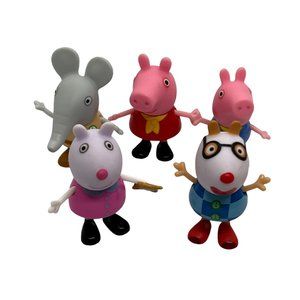 Peppa the Pig Set of 5 Characters Posable Figures Toys